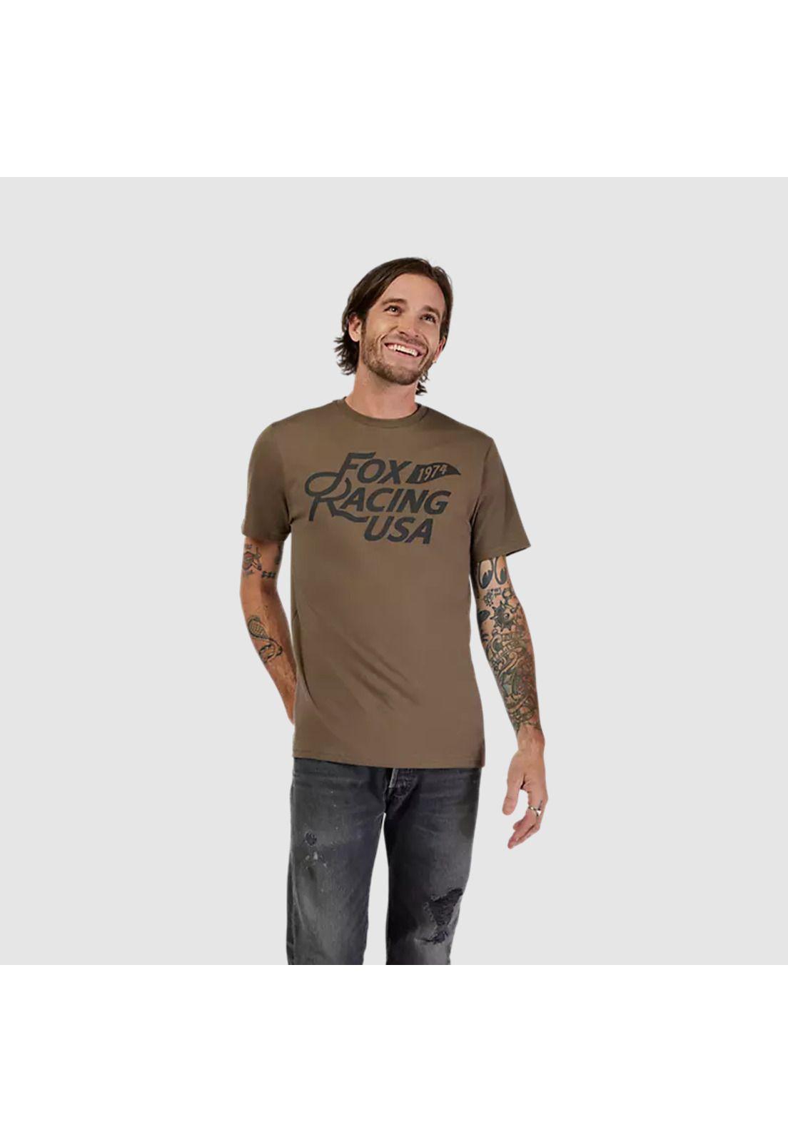 Polera Lifestyle Flag Premium Verde Oscuro Fox-2