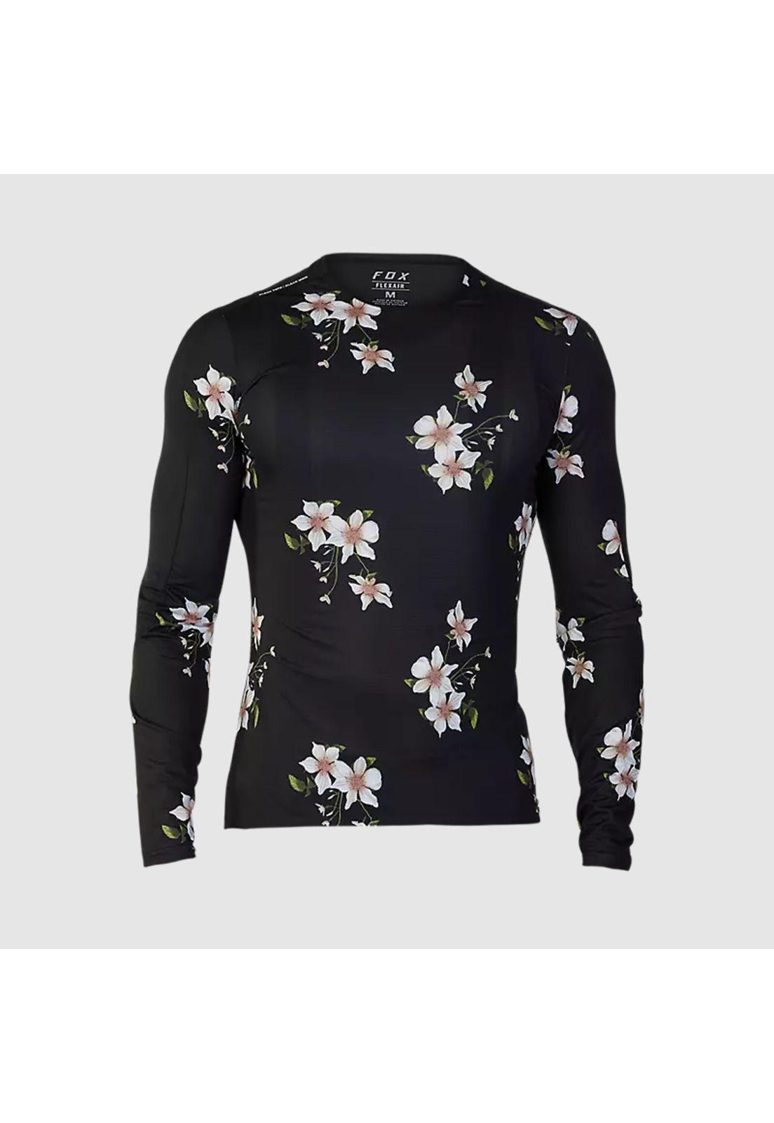 Polera Bicicleta Flexair Ascent Dogwood Manga Larga Negro Fox-0