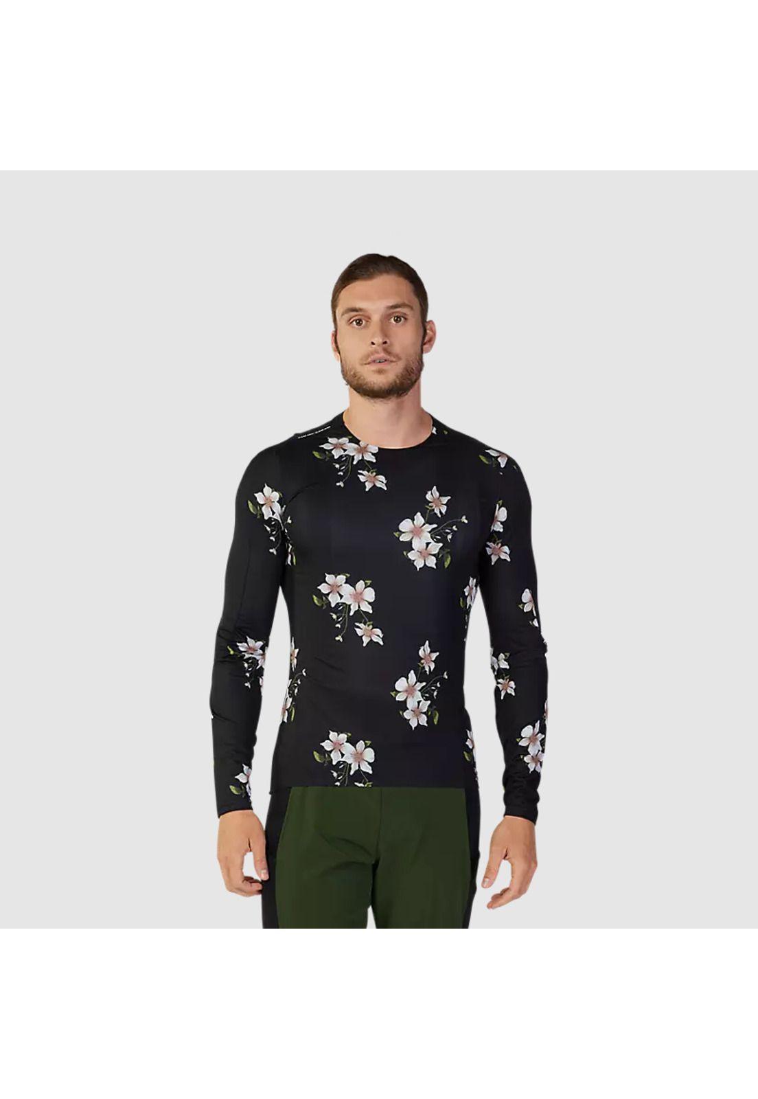 Polera Bicicleta Flexair Ascent Dogwood Manga Larga Negro Fox-1
