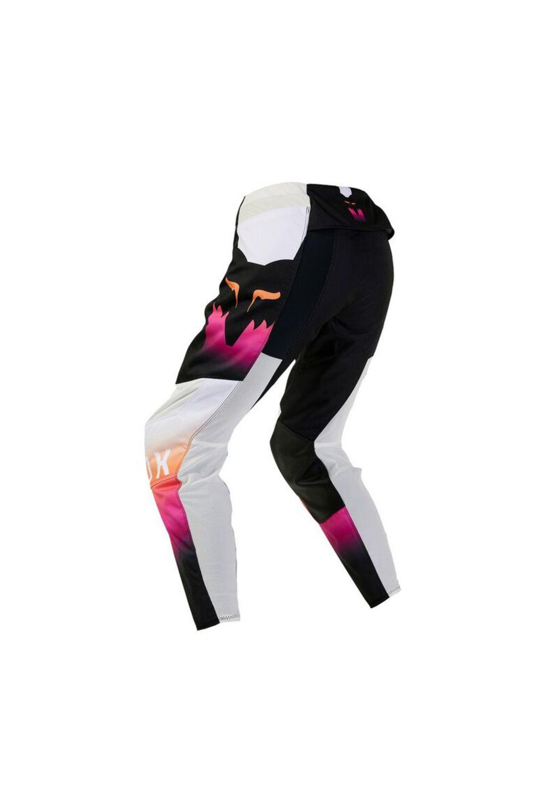 Pantalon Moto Niña 180 Flora Negro/Rosado Fox-1