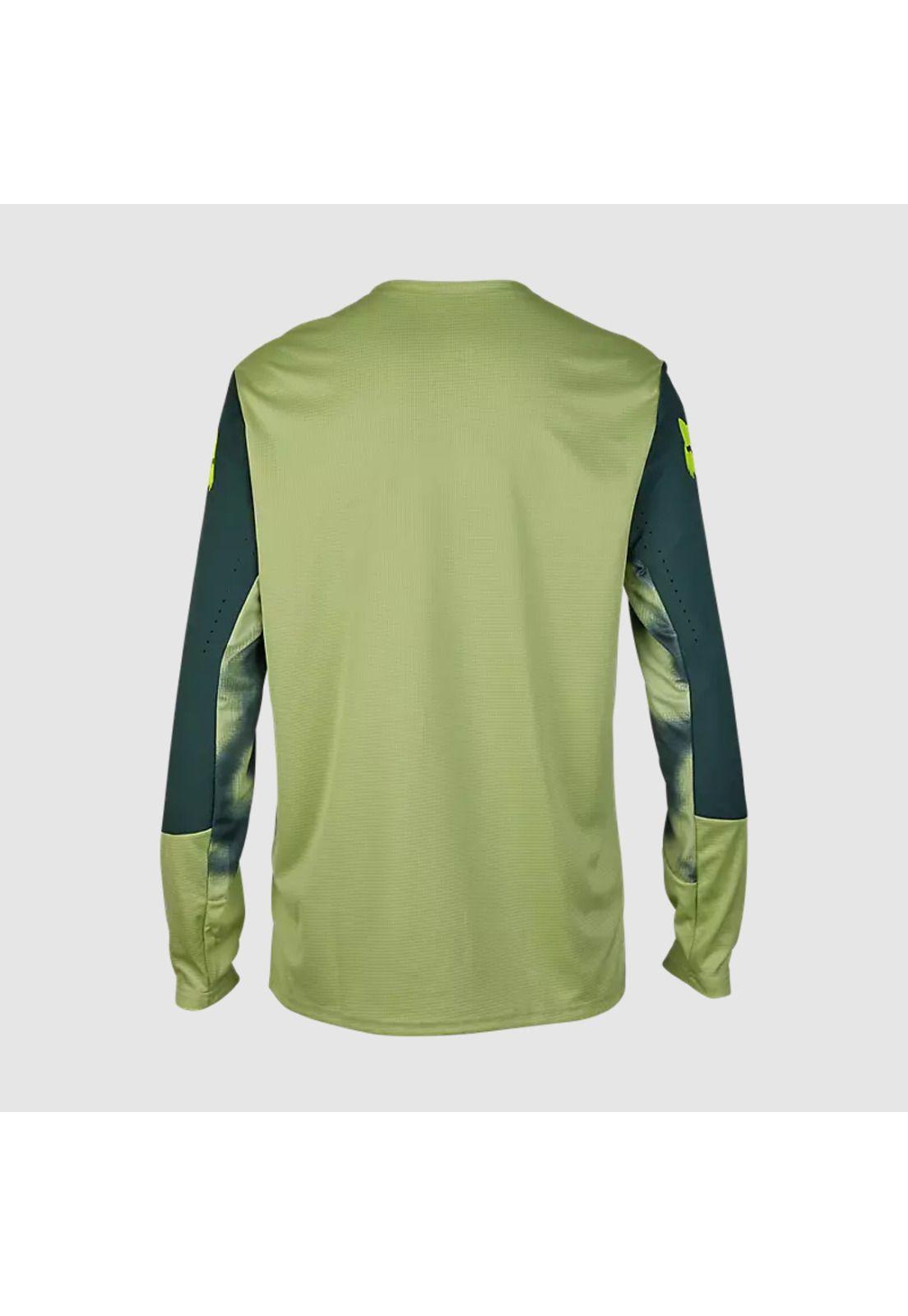 Polera Bicicleta Defend Taunt Manga Larga Verde Fox-1