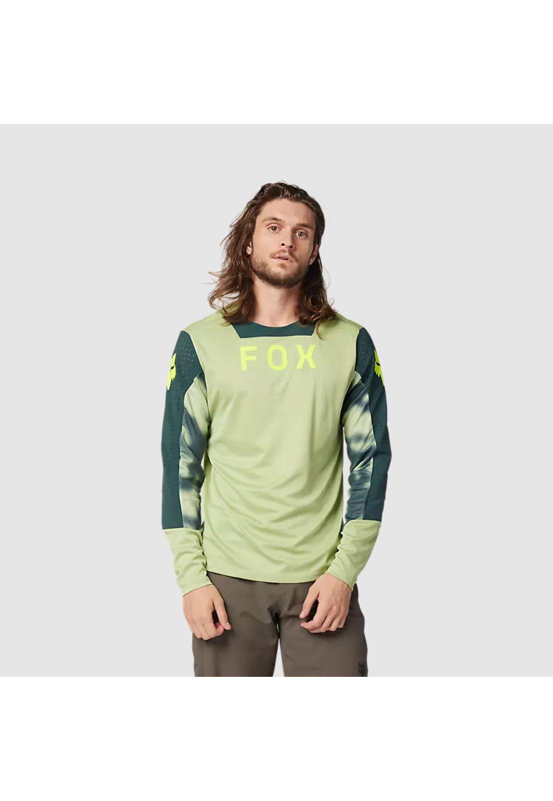 Polera Bicicleta Defend Taunt Manga Larga Verde Fox-2