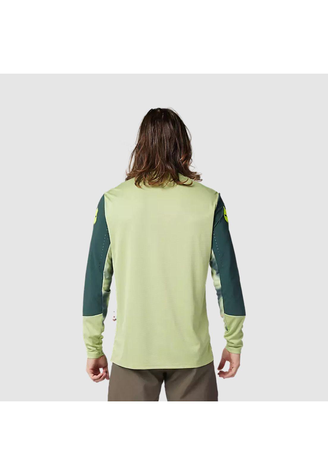 Polera Bicicleta Defend Taunt Manga Larga Verde Fox-3