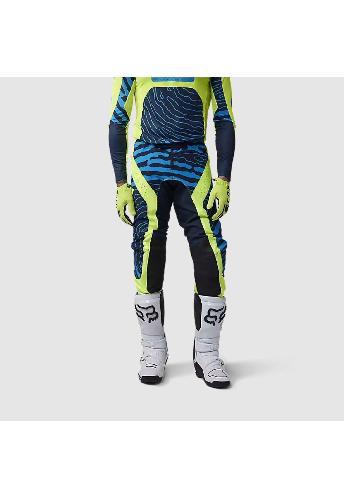 Pantalon Moto Flexair Impression Azul/Amarillo Fox-2