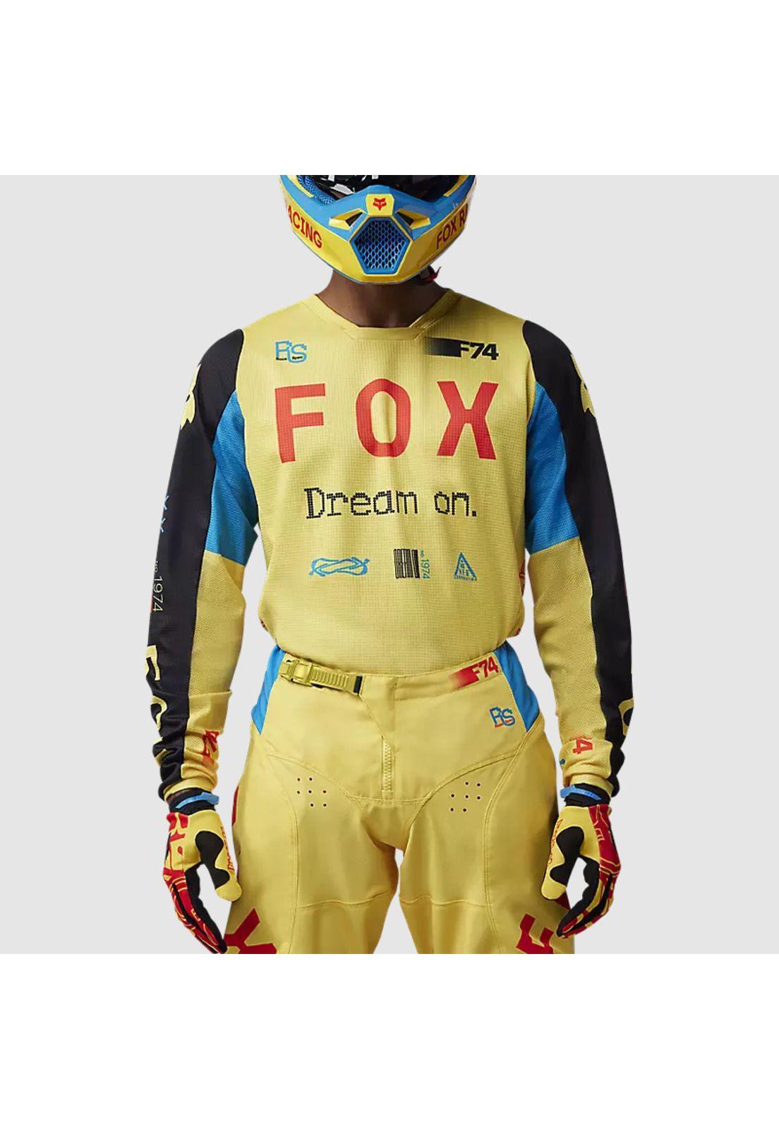 Polera Moto 180 Race Spec Amarillo Pastel Fox-2