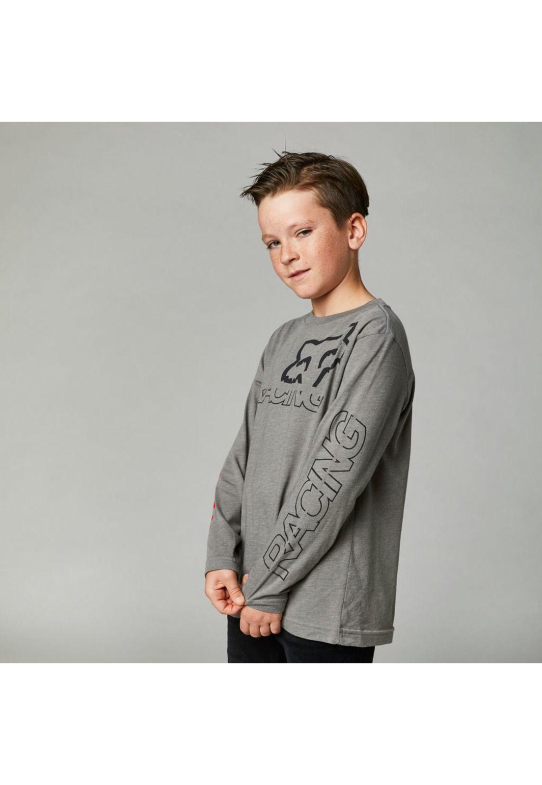 Polera Lifestyle Niño Manga Larga Skew Gris Fox-2