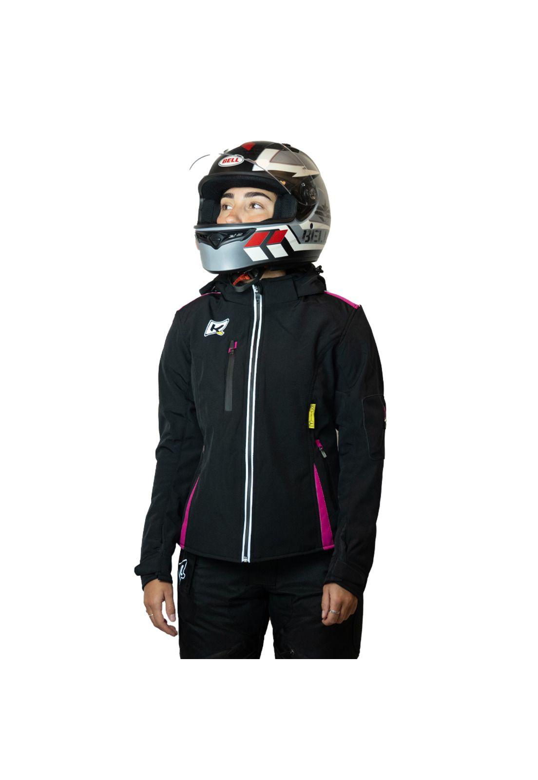 Chaqueta Moto Calle Mujer Pinky Negro/Rosado KMZ-1