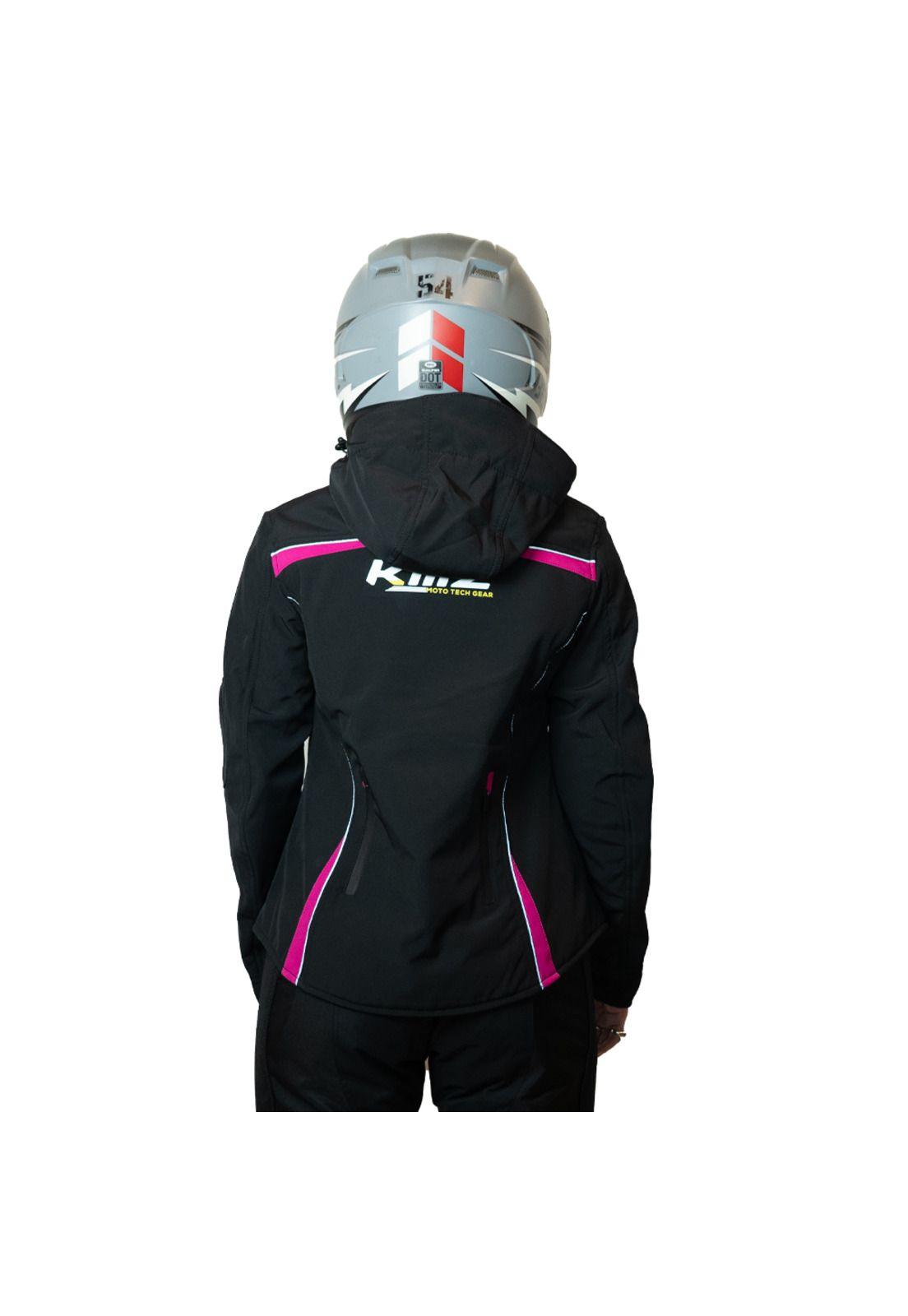 Chaqueta Moto Calle Mujer Pinky Negro/Rosado KMZ-2