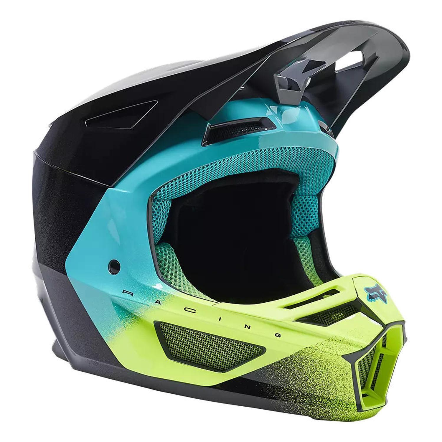 Casco Moto V2 RKANE Gris/Amarillo Fox-0