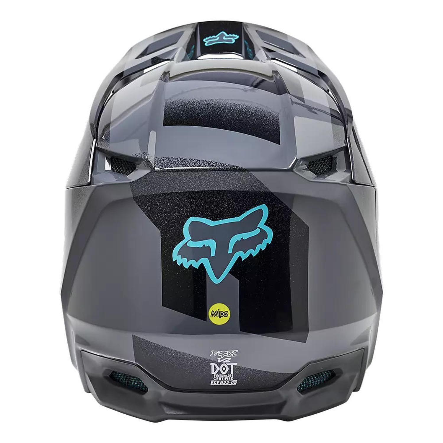 Casco Moto V2 RKANE Gris/Amarillo Fox-3