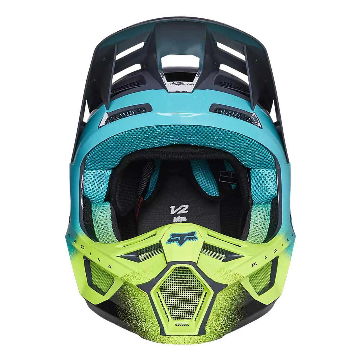 Casco Moto V2 RKANE Gris/Amarillo Fox-4