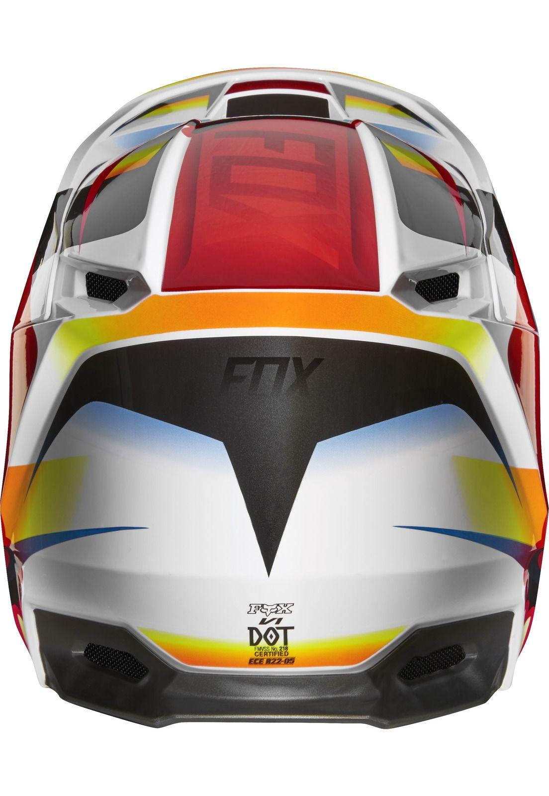 Casco Moto Niño V1 Motif Rojo Blanco Fox.-2
