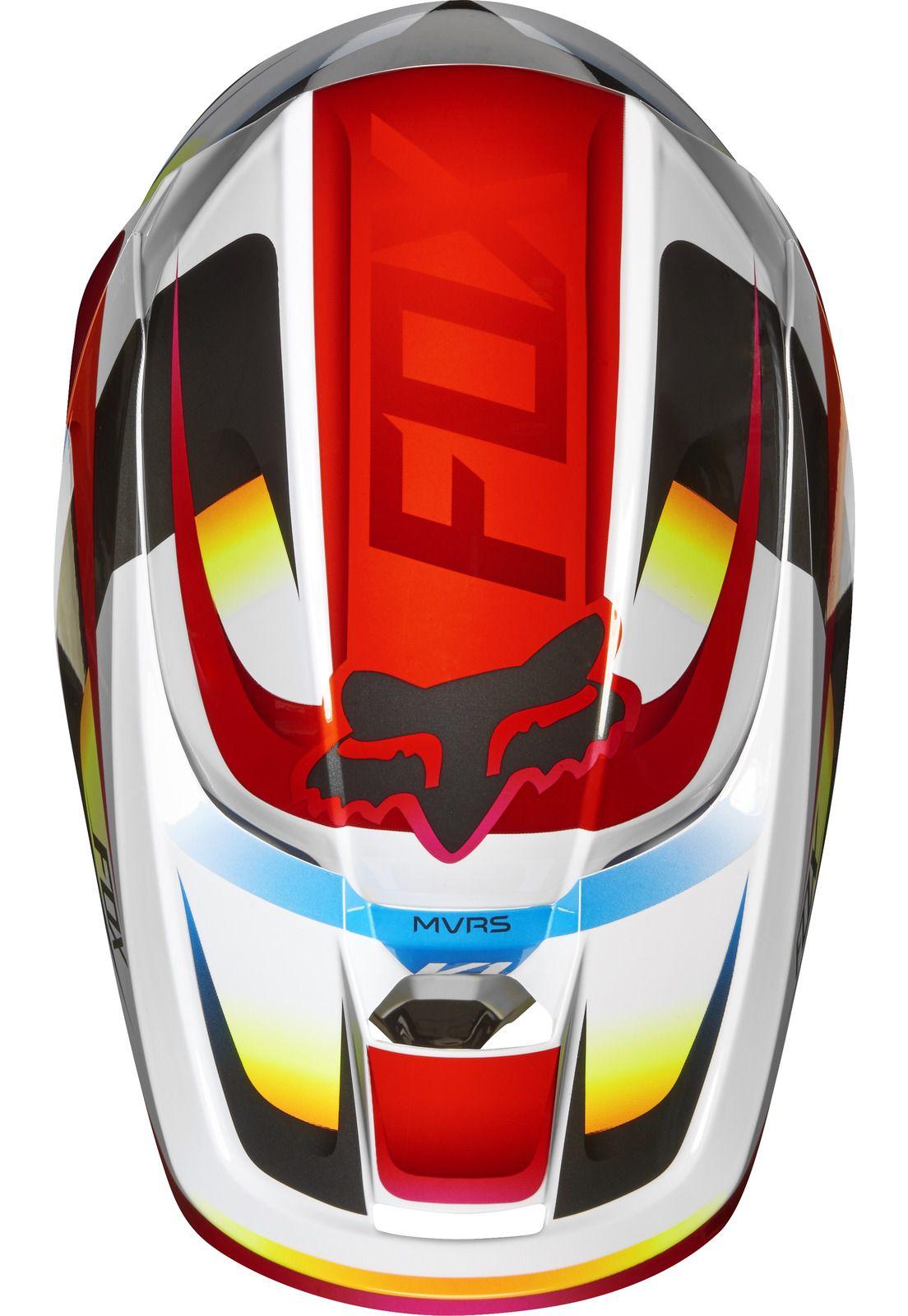 Casco Moto Niño V1 Motif Rojo Blanco Fox.-3