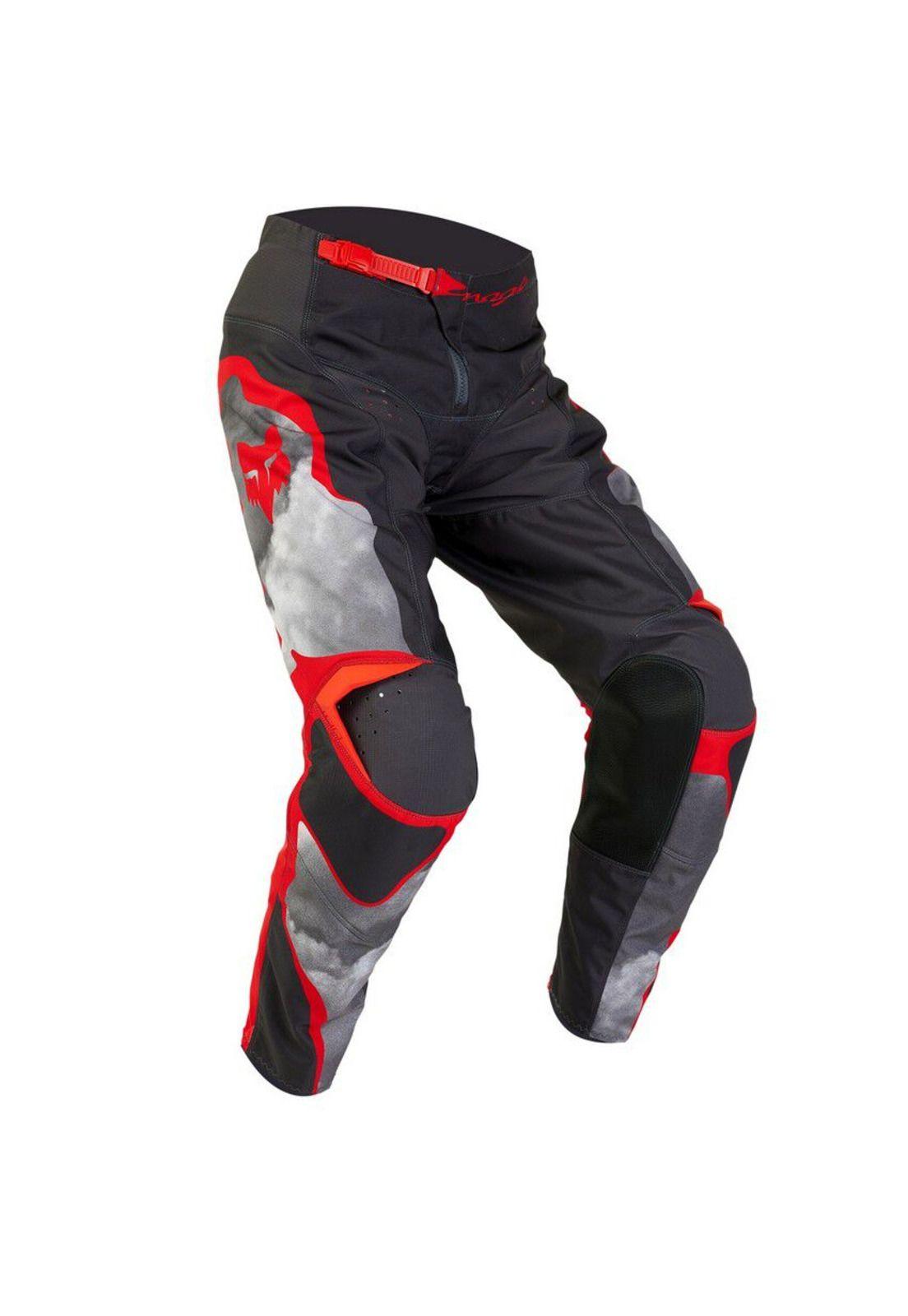 Pantalon Moto Niño 180 Atlas Gris/Rojo Fox-0