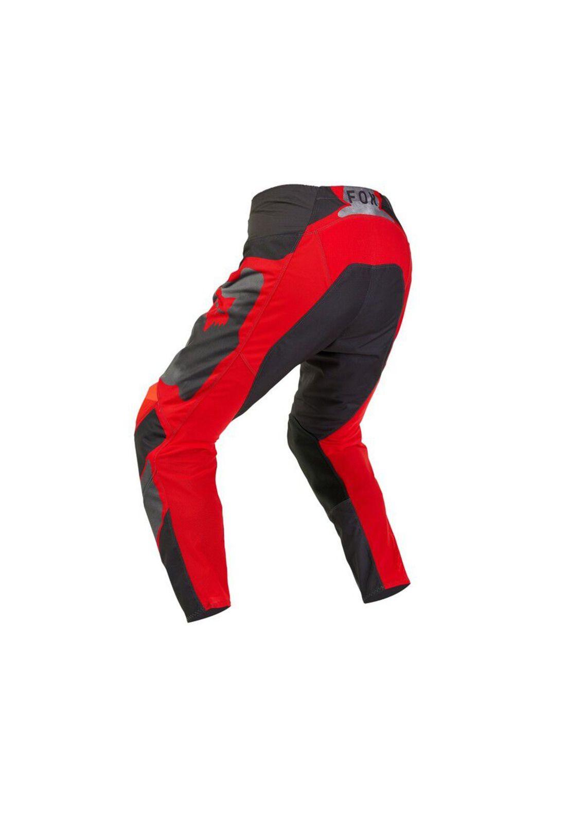 Pantalon Moto Niño 180 Atlas Gris/Rojo Fox-1