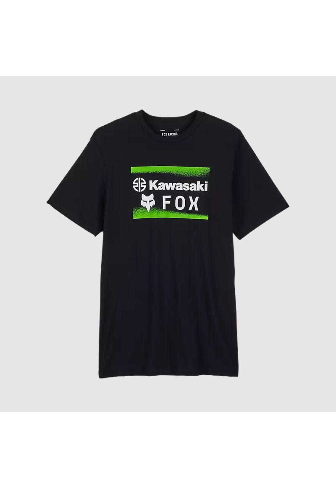 Polera Lifestyle Fox x Kawasaki Negro Fox-2
