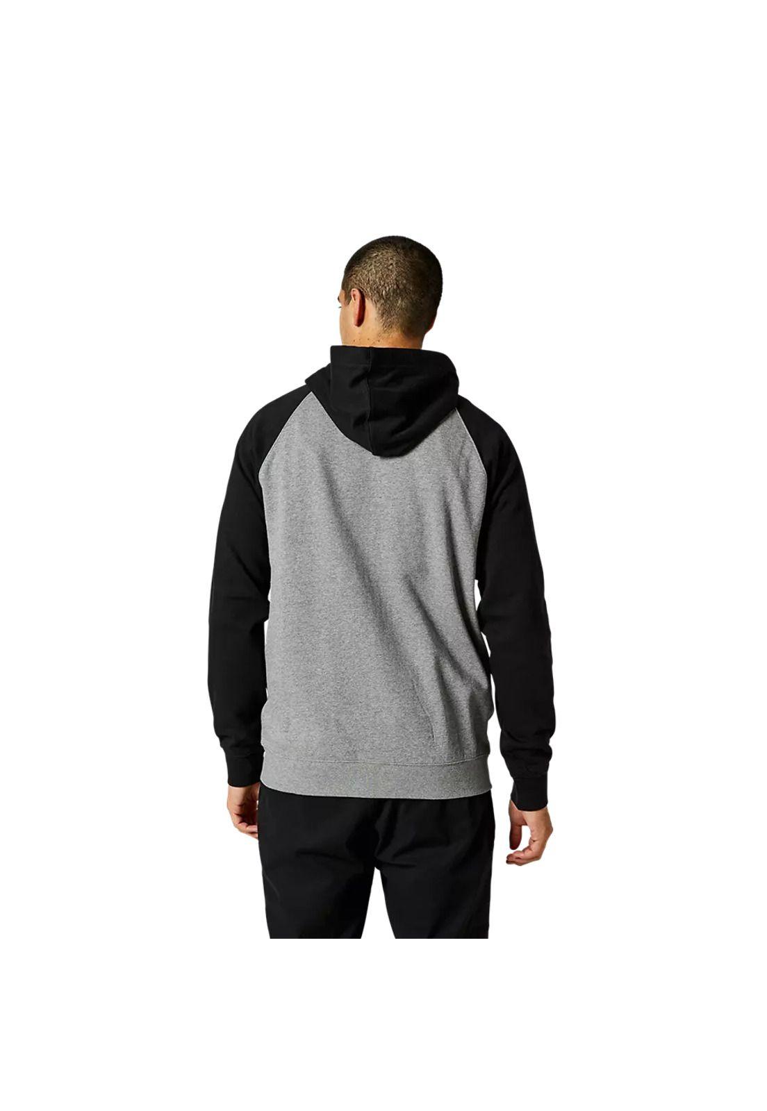 Poleron Lifesttle Emblem Zip Raglan Gris/Negro Fox-1