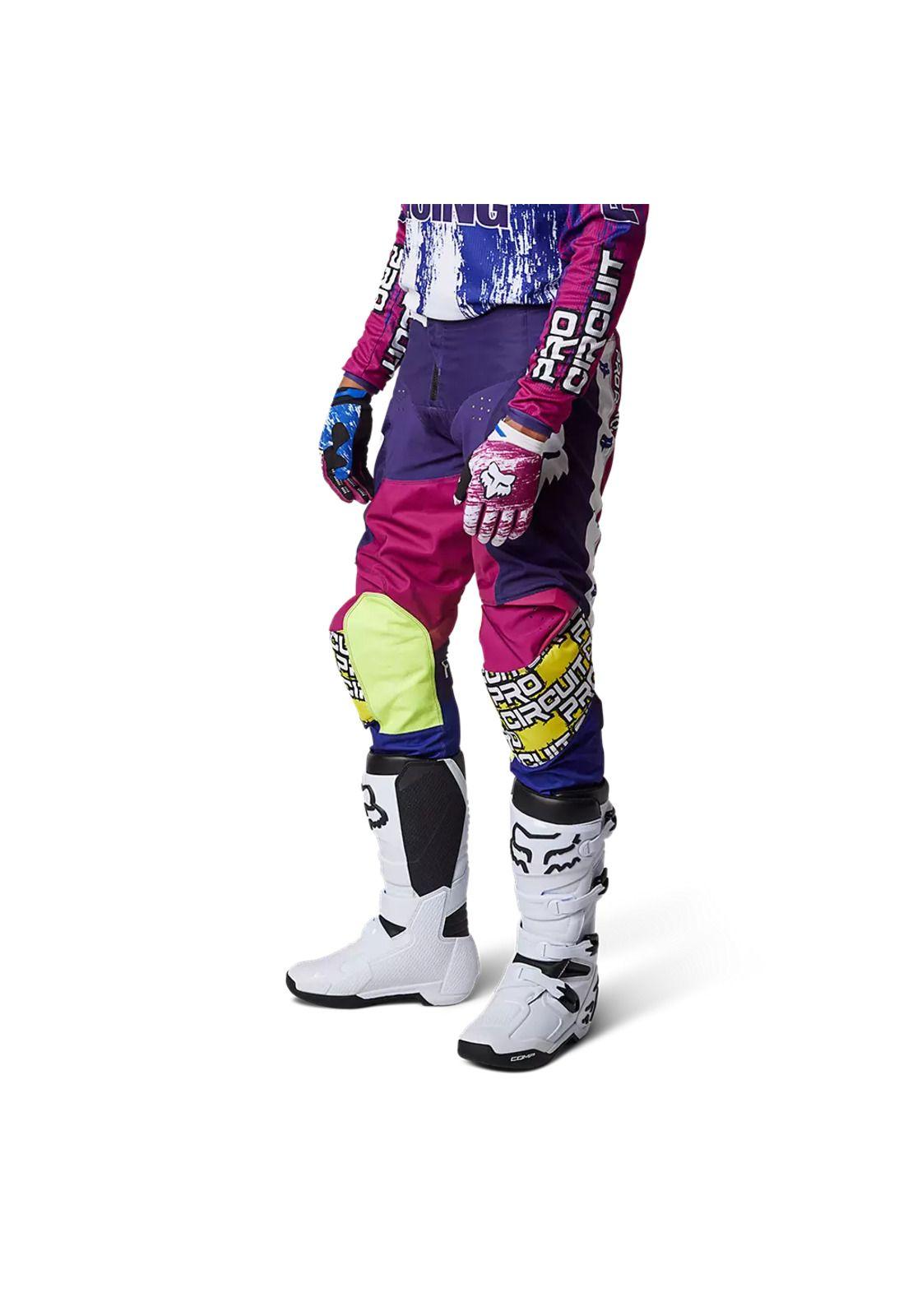 Pantalon Moto 180 Pro Circuit Azul/Blanco/Rosado Fox-1