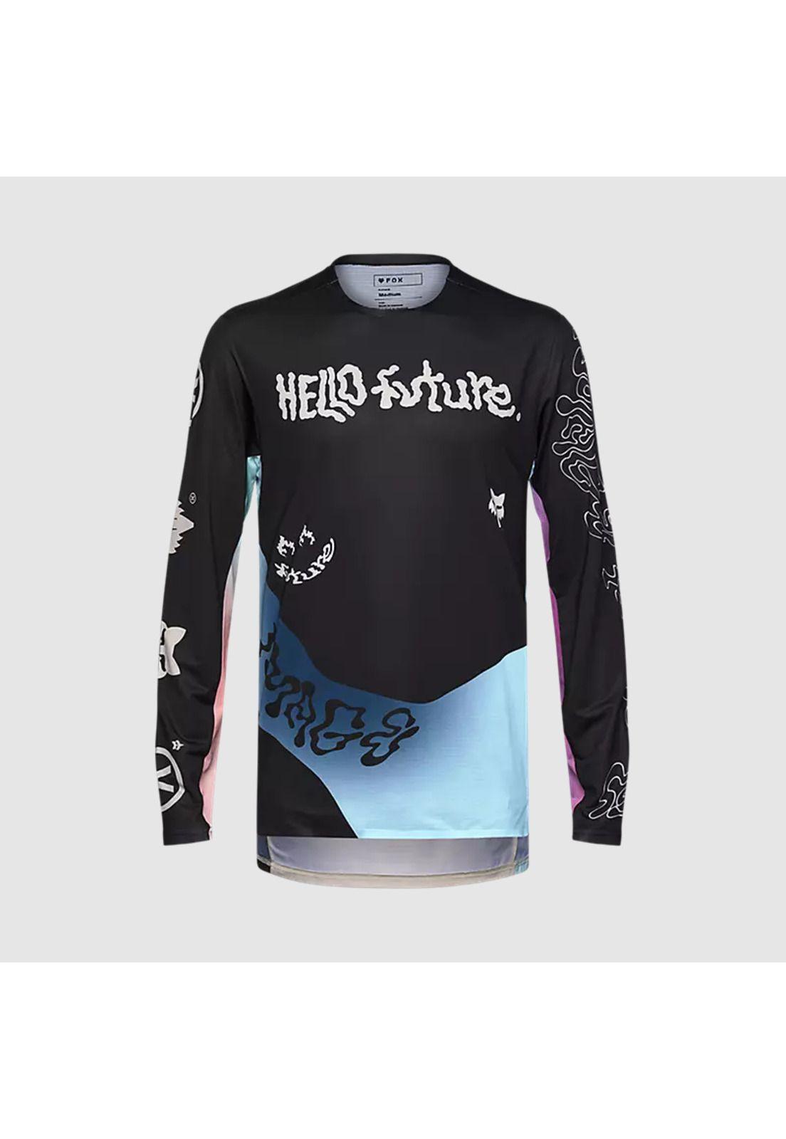 Polera Bicicleta Flexair Hello Future Negro Fox-0