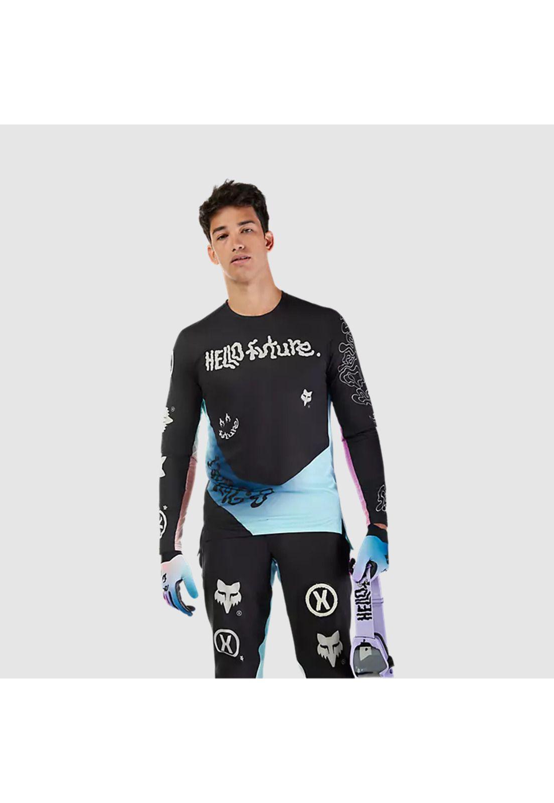 Polera Bicicleta Flexair Hello Future Negro Fox-2