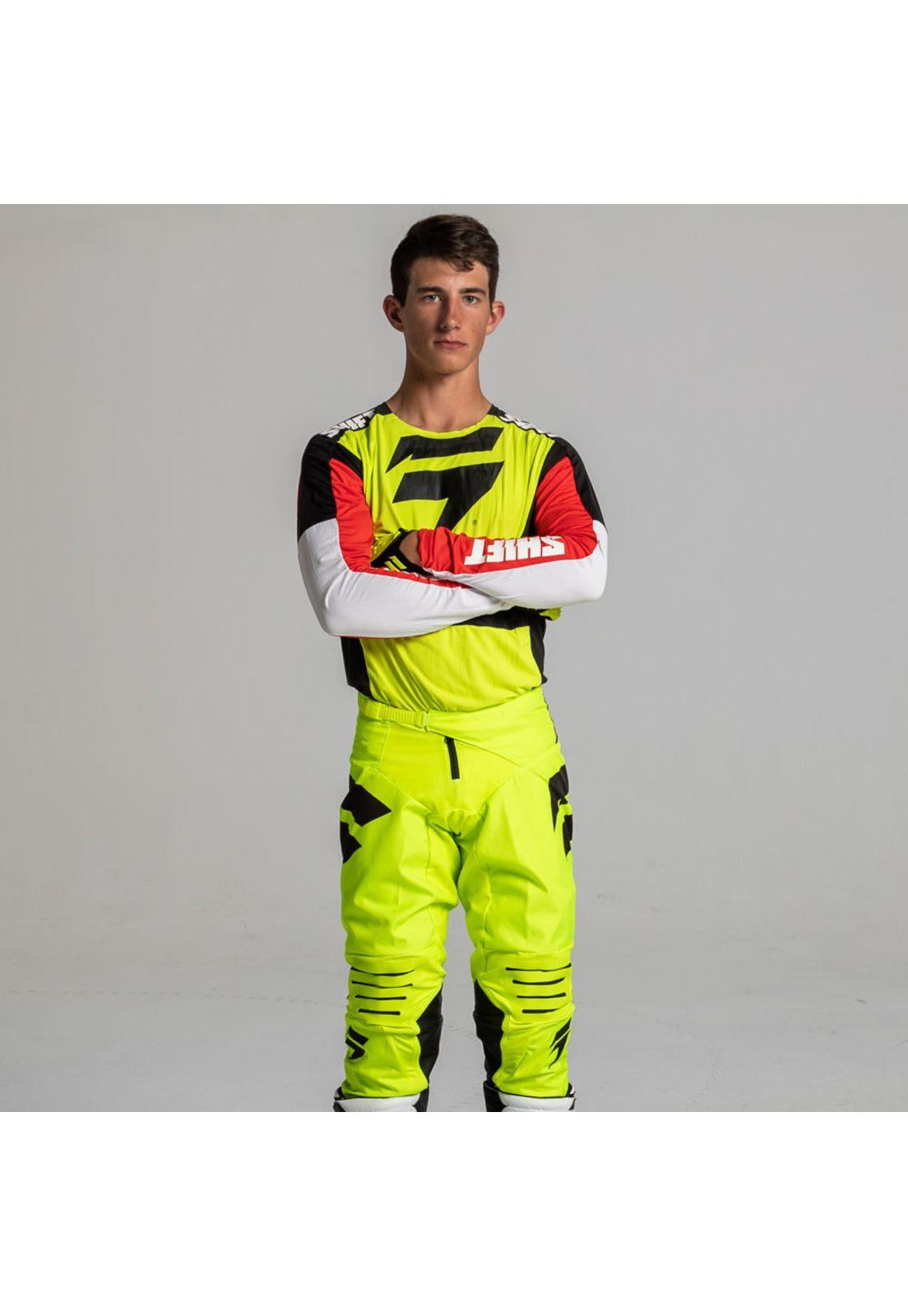 Pantalon Moto Black Label Race Amarillo Fluor Shift-1