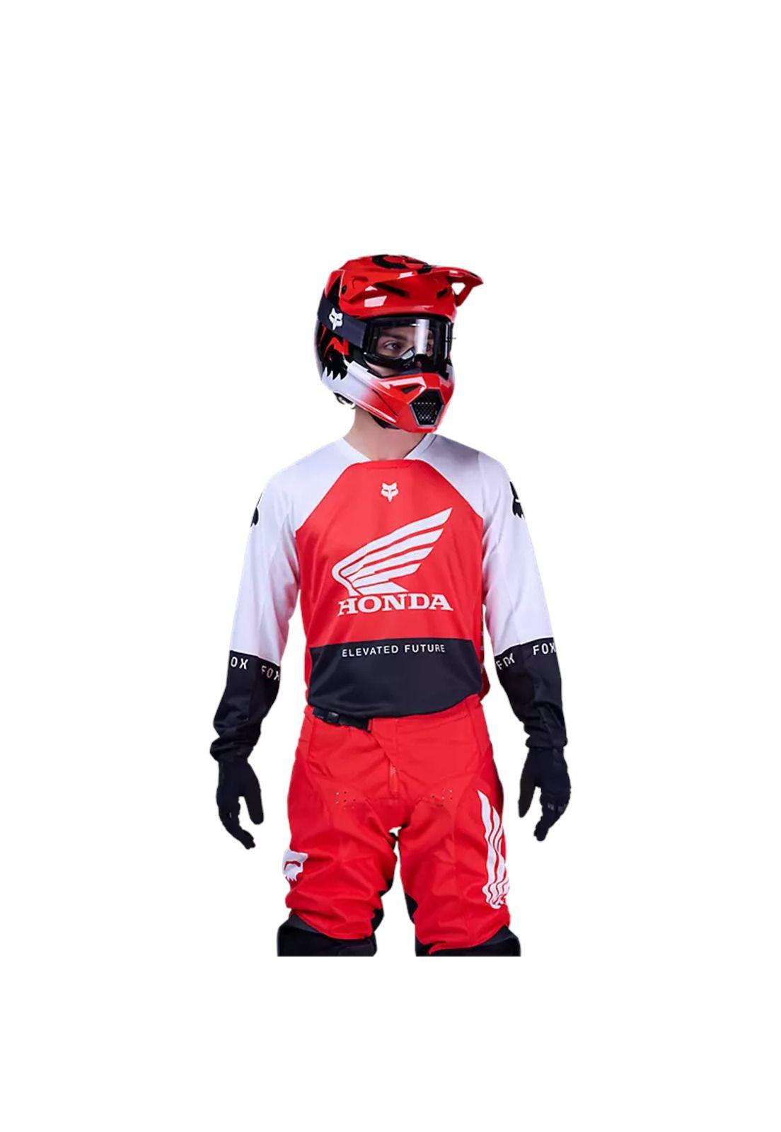 Polera Moto Honda 180 Rojo Fox-2