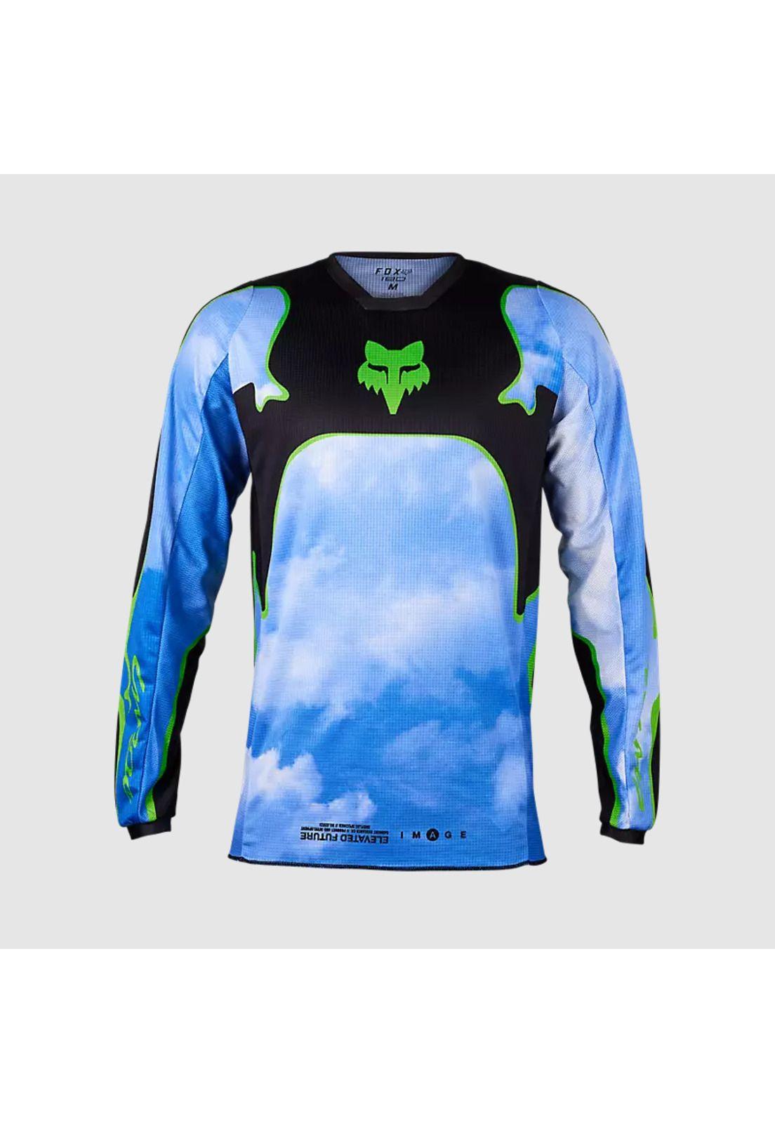 Polera Moto 180 Atlas Celeste/Verde Fox-2