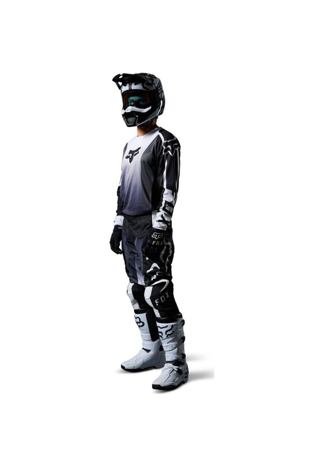 Pantalon Moto 180 Leed Gris/Blanco Fox-1