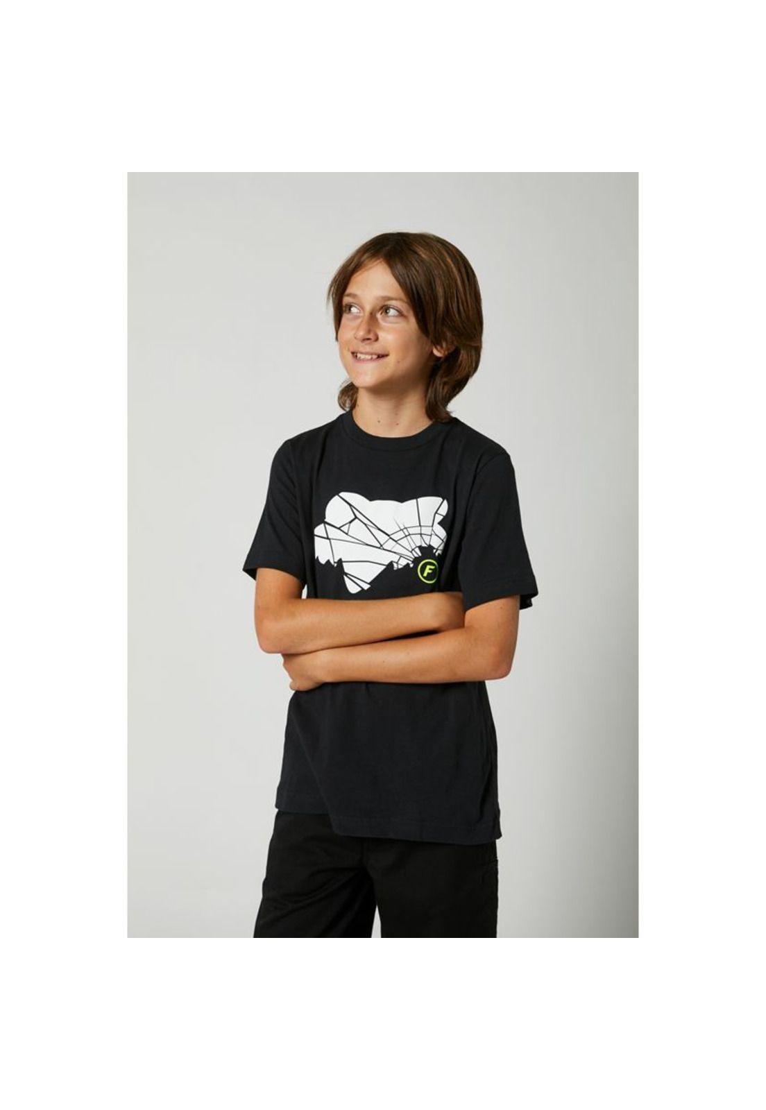 Polera Lifestyle Niño Shattered Negro Fox-0