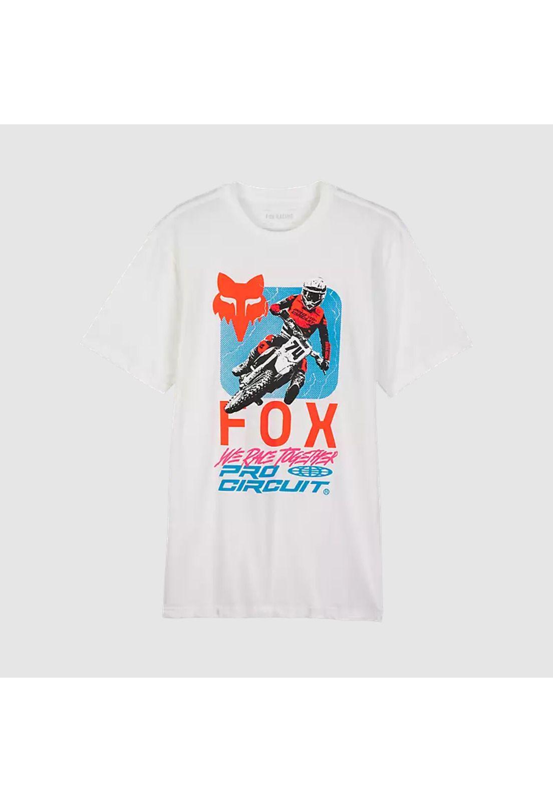 Polera Lifestyle Fox x Pro Circuit Blanco Fox-0