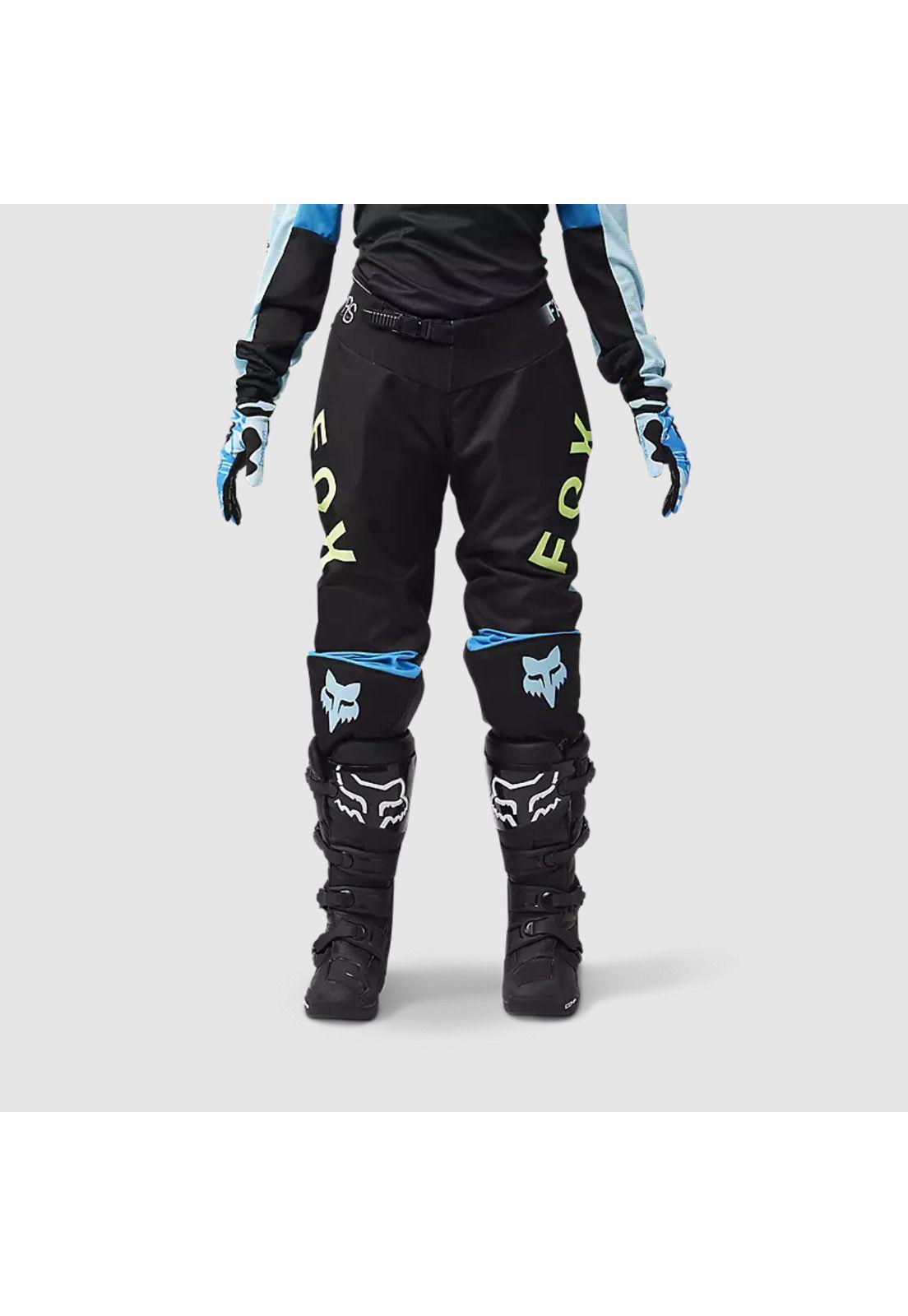 Pantalon Moto Mujer 180 Race Spec Negro/Celeste Fox-2
