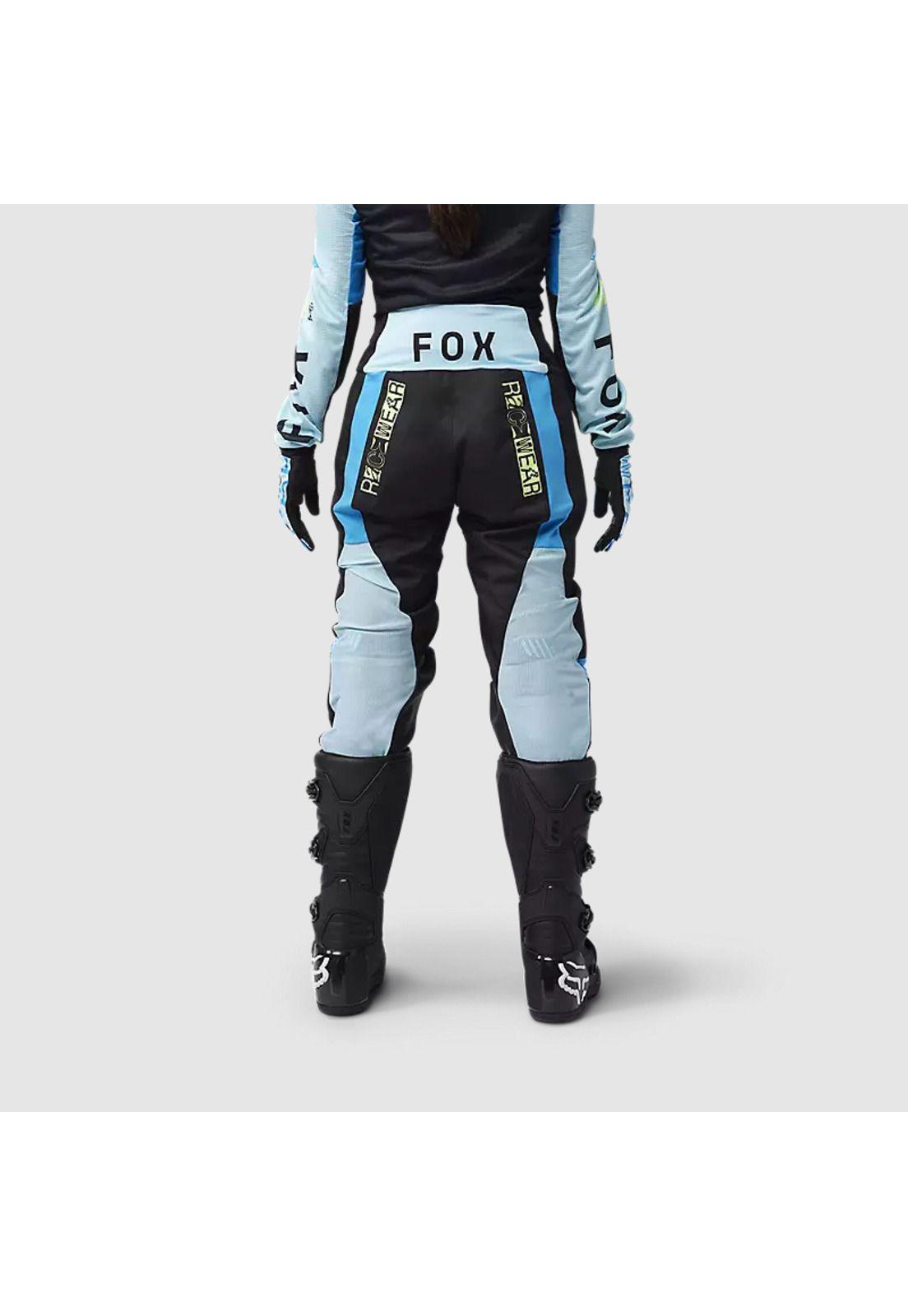 Pantalon Moto Mujer 180 Race Spec Negro/Celeste Fox-3