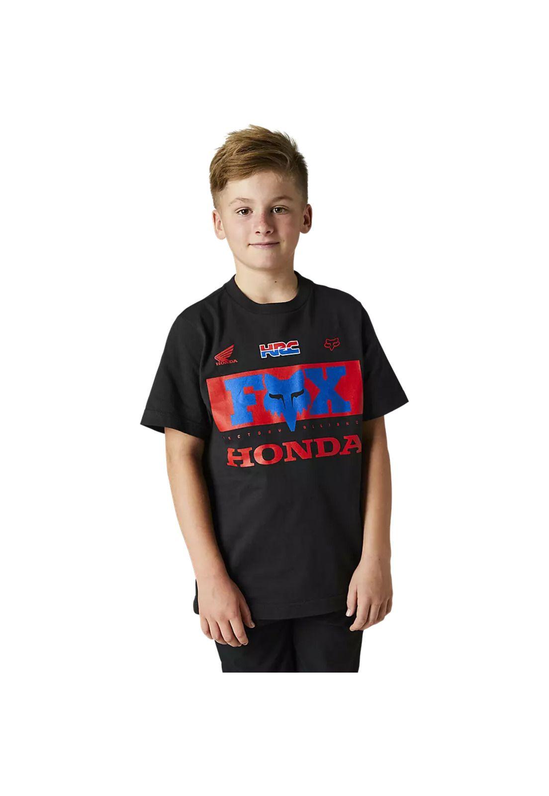 Polera Lifestyle Niño Honda Negro Fox-0