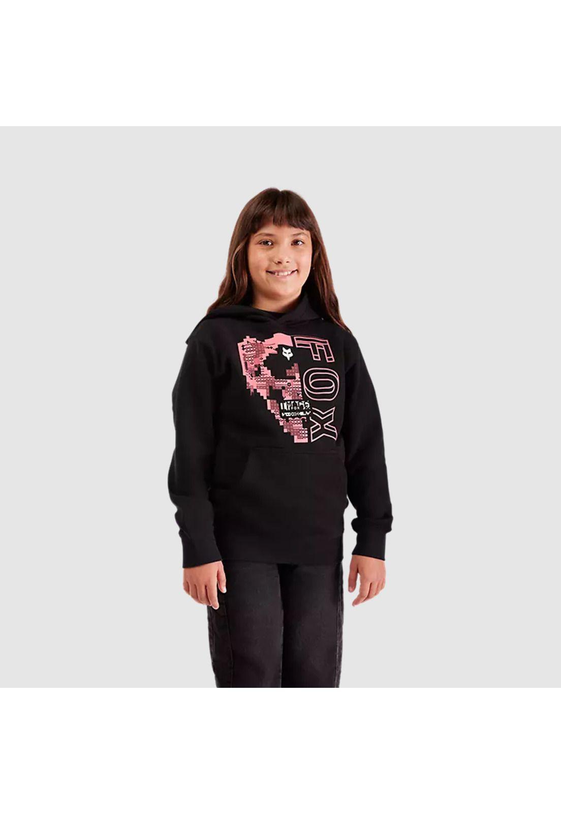 Poleron Lifestyle Niño Image Skull Negro Fox-2