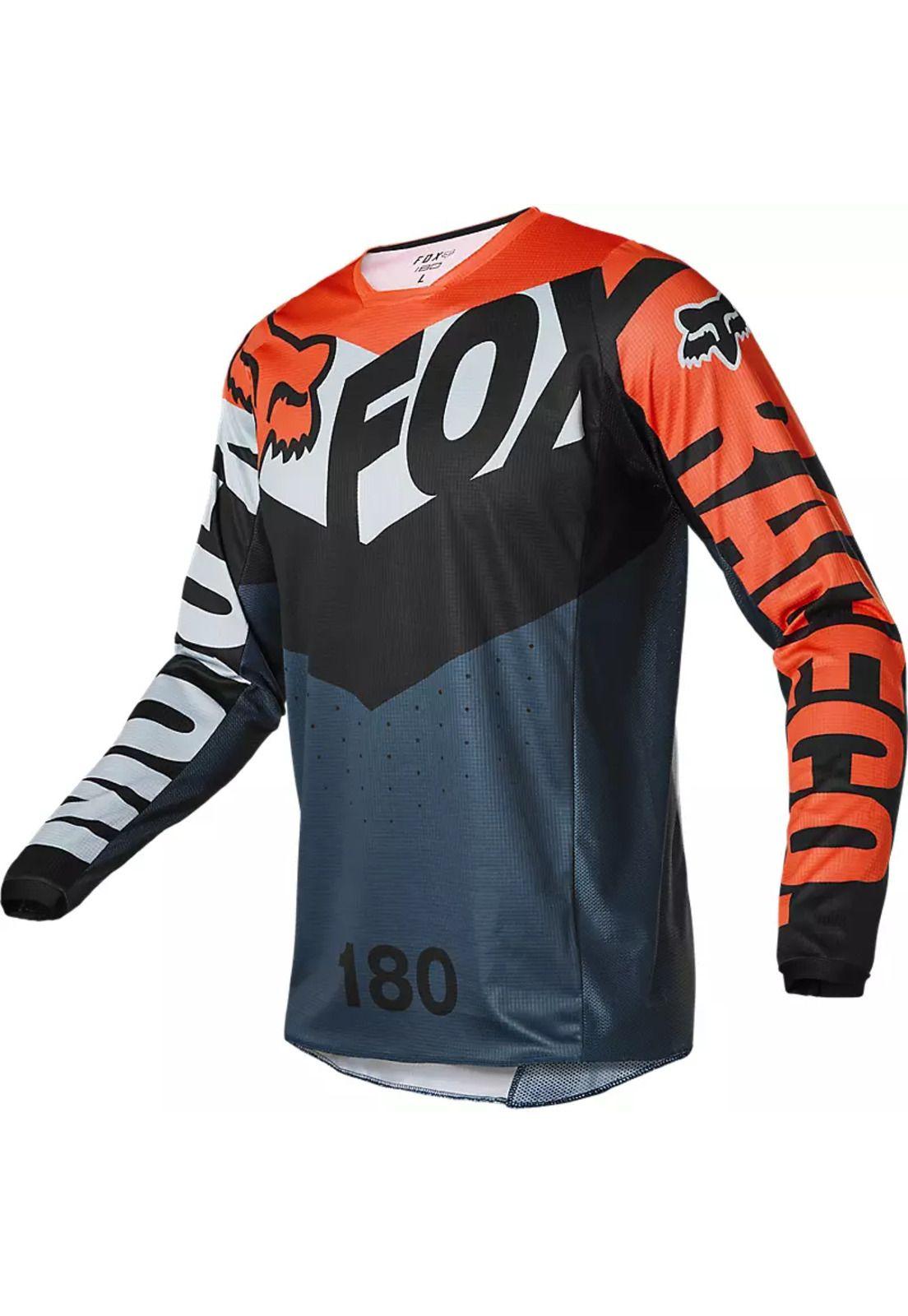 Polera Moto 180 TRICE Gris/Naranjo Fox-1