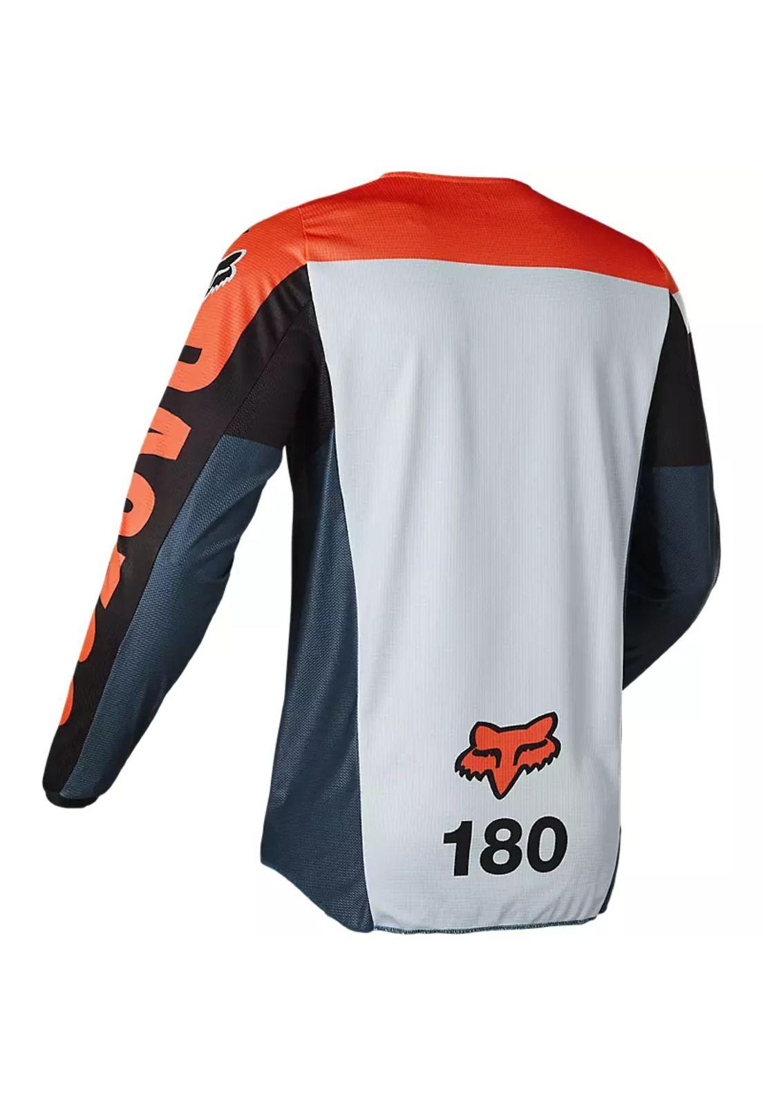 Polera Moto 180 TRICE Gris/Naranjo Fox-2