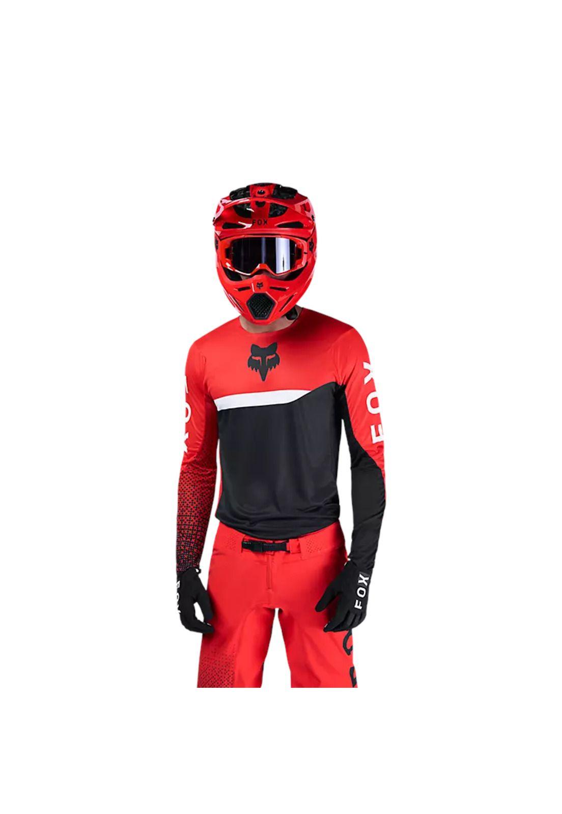 Polera Moto Flexair Fracture Rojo Fox-2