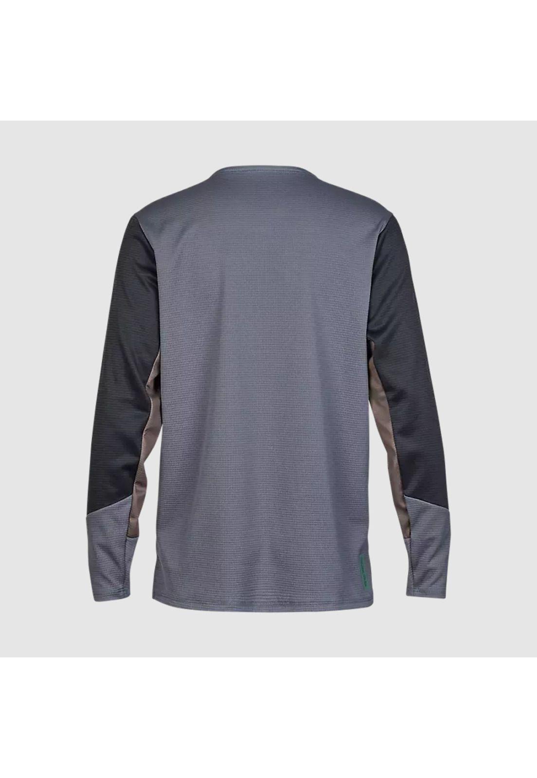 Polera Bicicleta Niño Defend Manga Larga Gris Fox-1