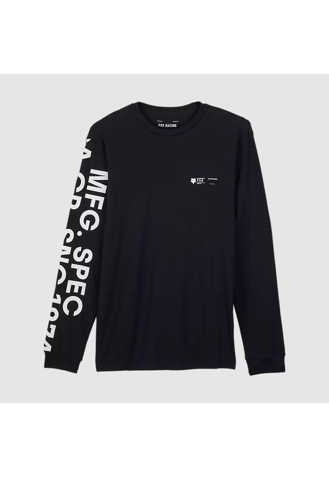 Polera Lifestyle Barge Premium Manga Larga Negro Fox-2
