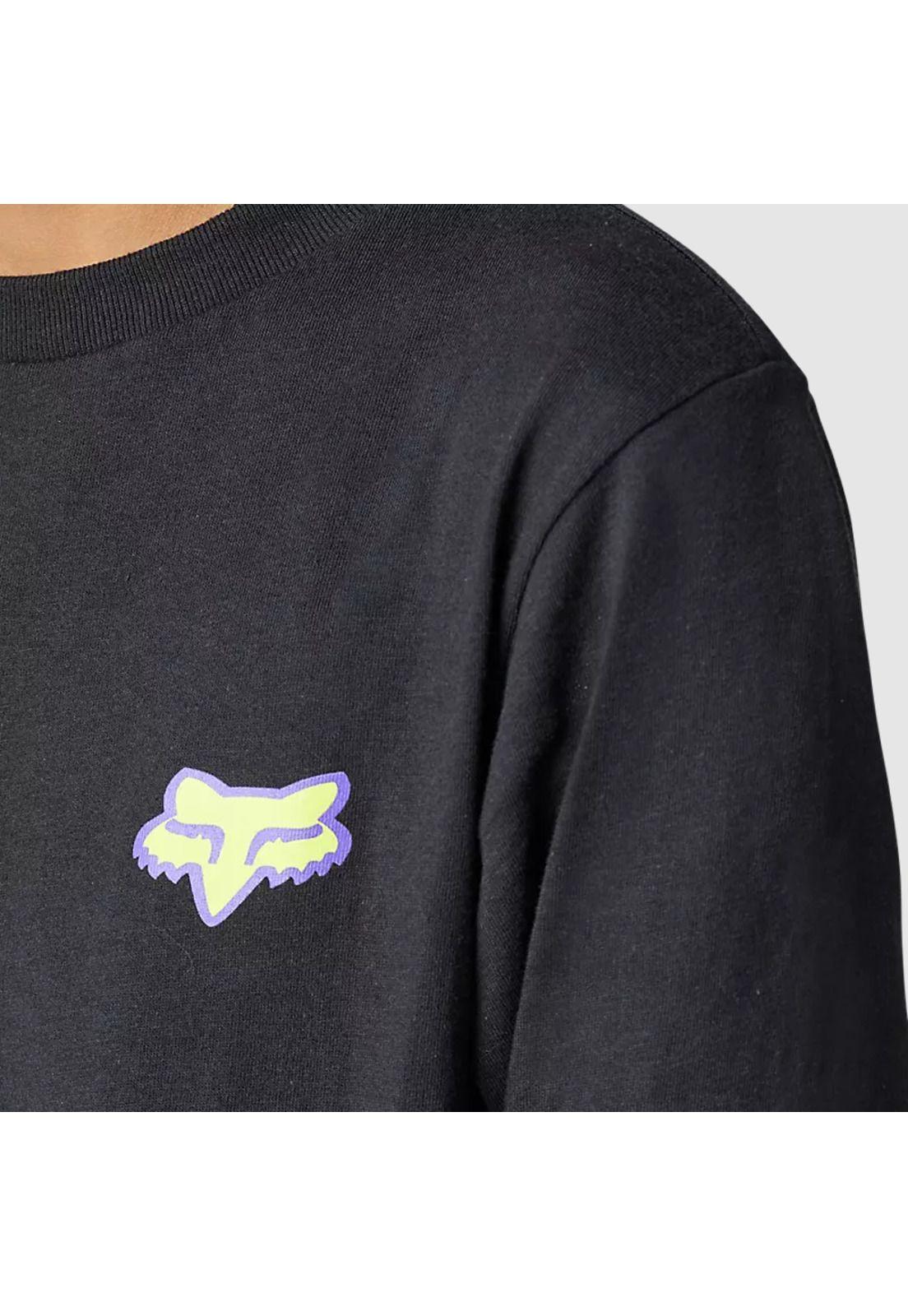 Polera Lifestyle Niño Morphic Manga Larga Negro Fox-3