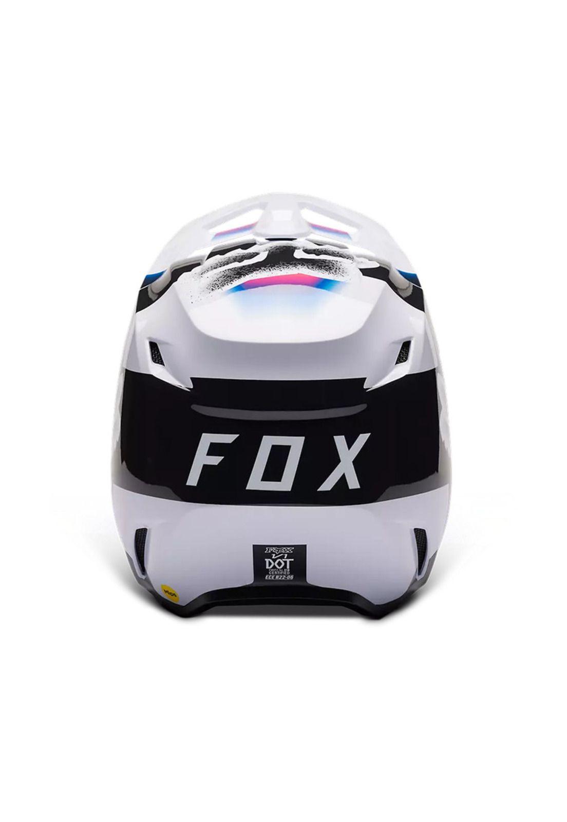 Casco Moto V1 Horyzn Negro/Blanco/Rosado Fox-4