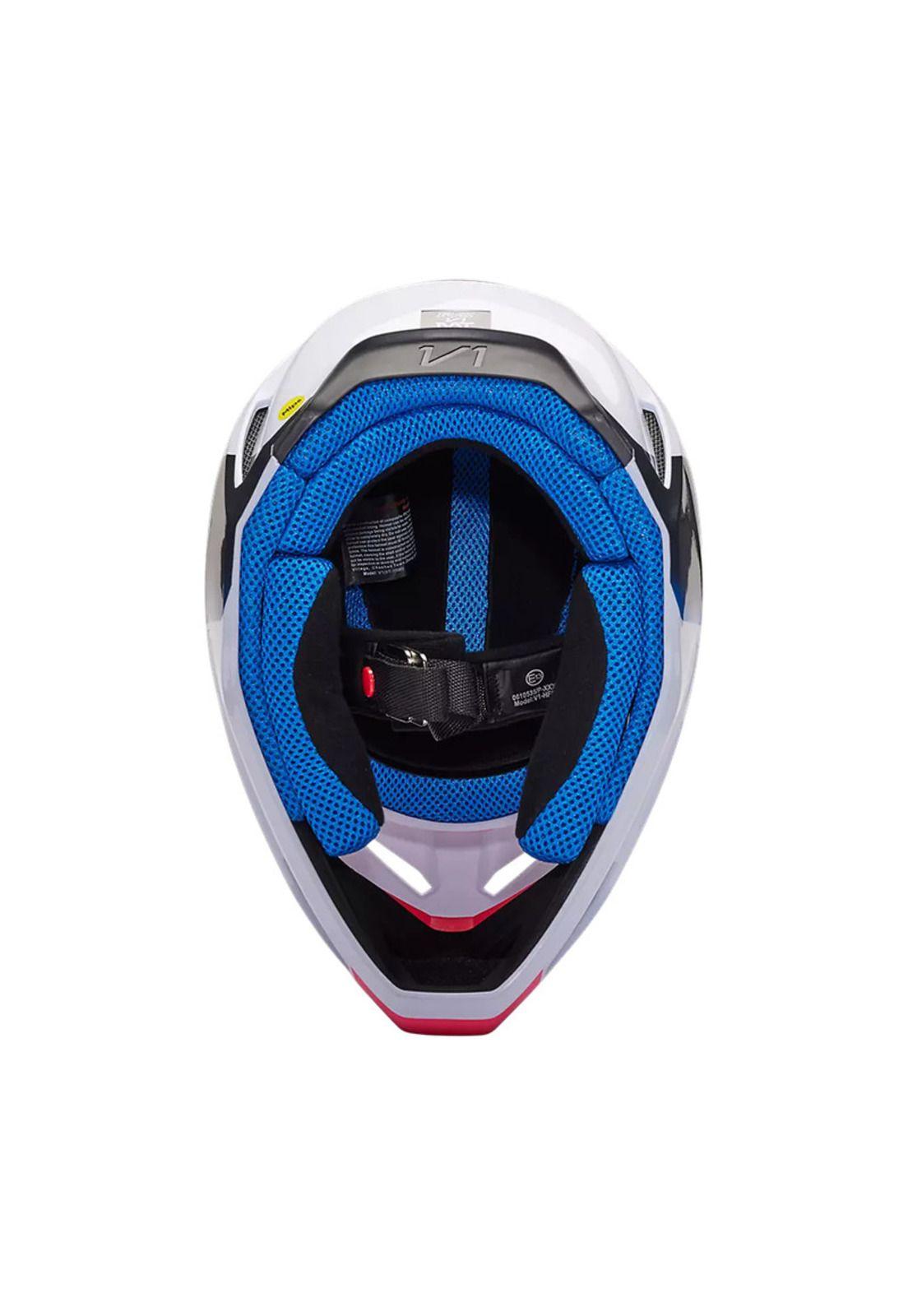 Casco Moto V1 Horyzn Negro/Blanco/Rosado Fox-6