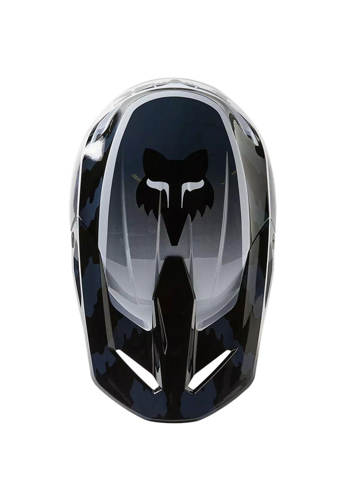 Casco Moto V1 Nuklr Negro/Blanco Fox-3