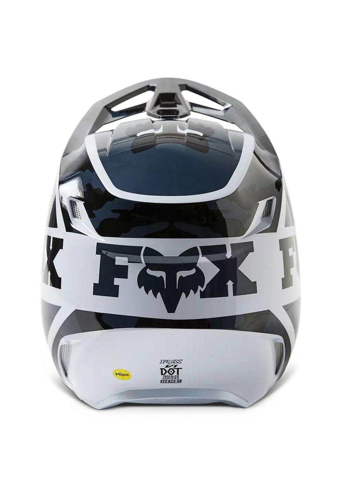 Casco Moto V1 Nuklr Negro/Blanco Fox-5