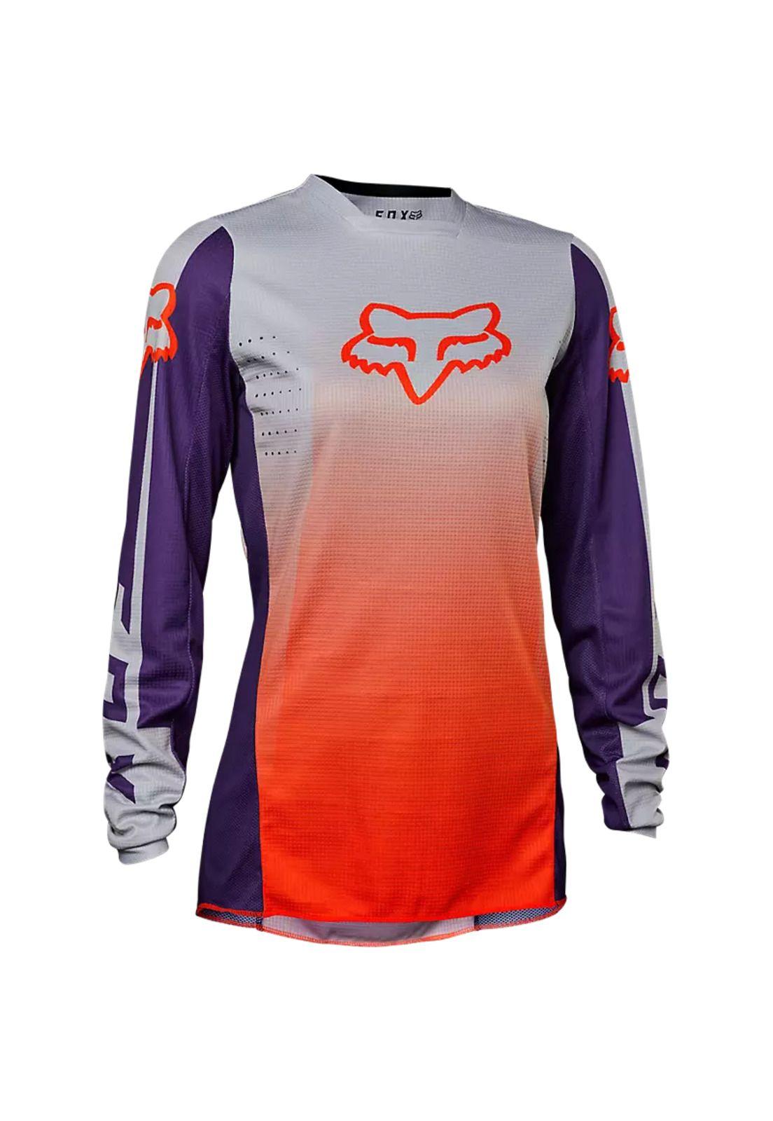 Polera Moto Mujer 180 Leed Naranjo/Morado Fox-0