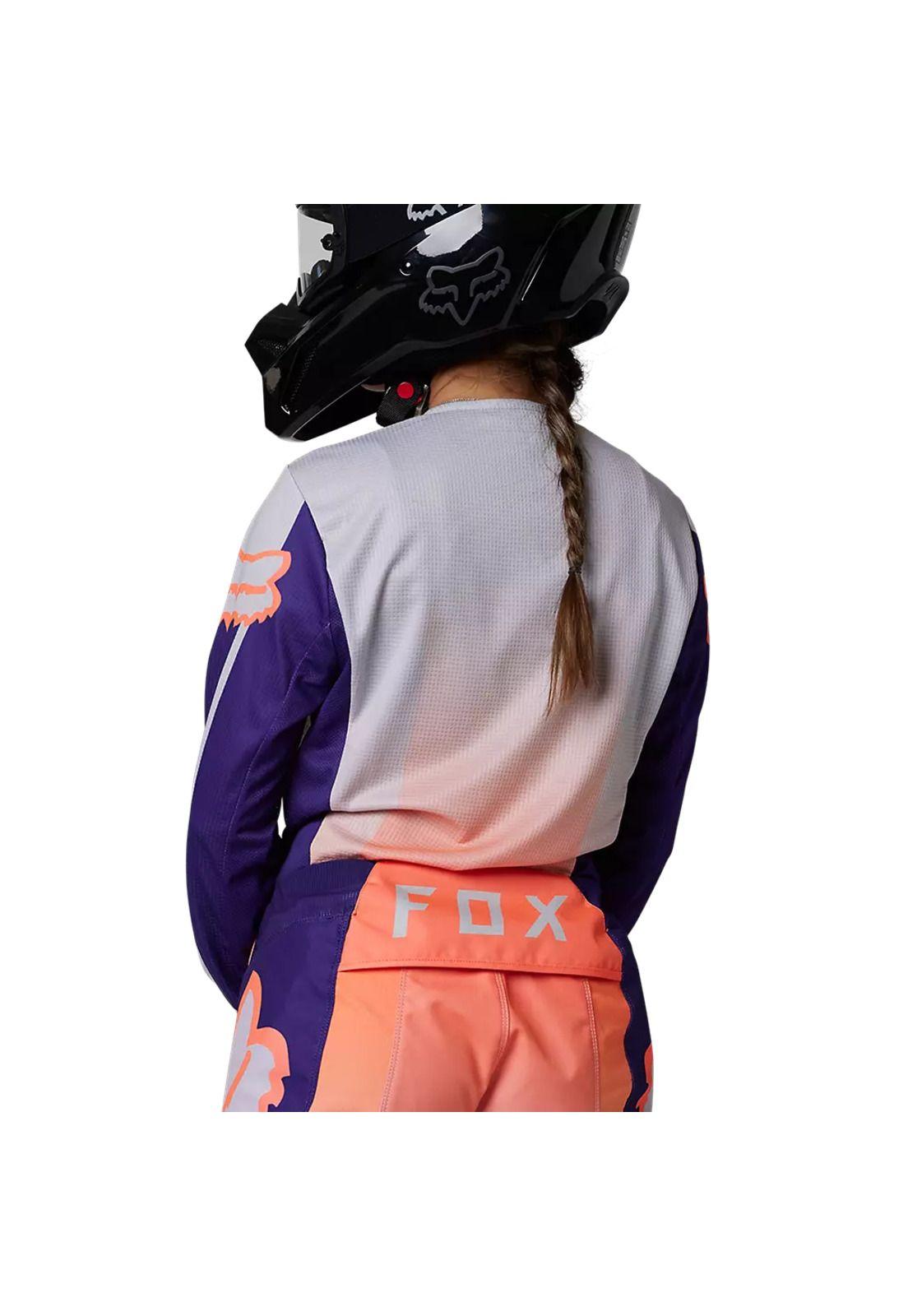 Polera Moto Mujer 180 Leed Naranjo/Morado Fox-2