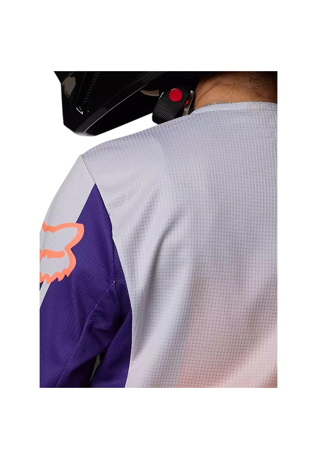 Polera Moto Mujer 180 Leed Naranjo/Morado Fox-5