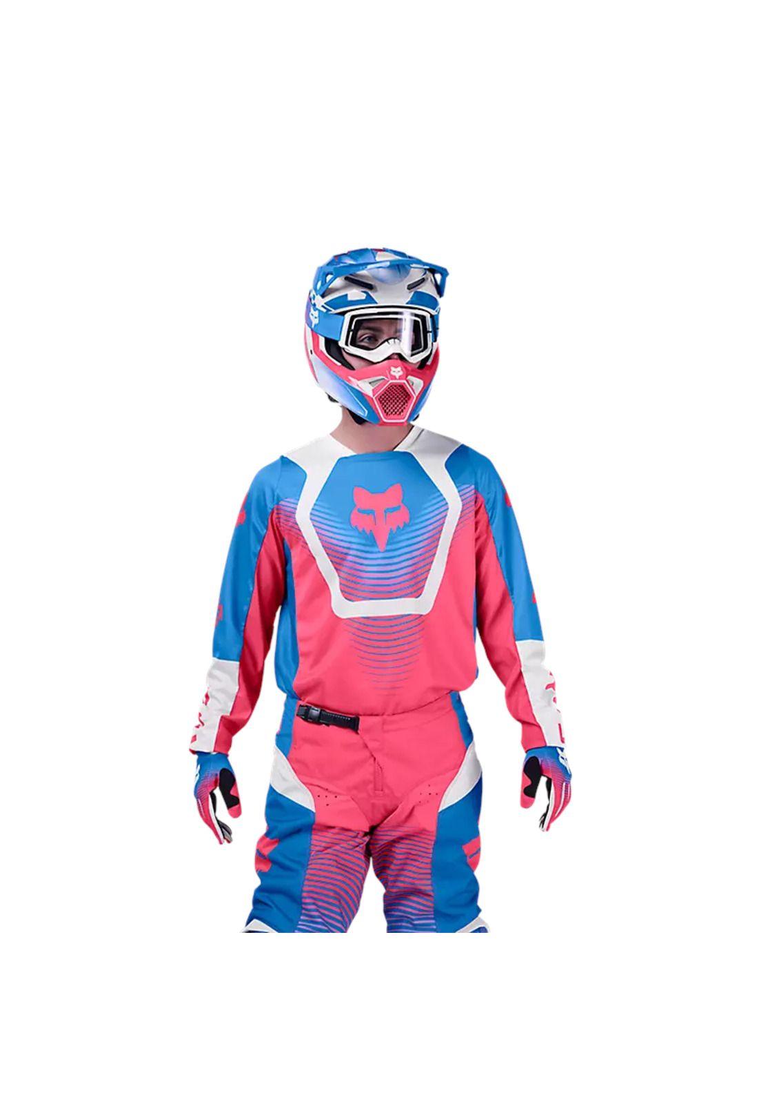 Polera Moto 180 Collect Azul/Rosado Fox-2
