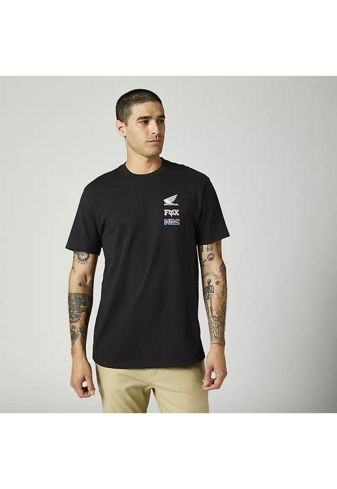 Polera Lifestyle Premium Honda Wing Negro Fox-1