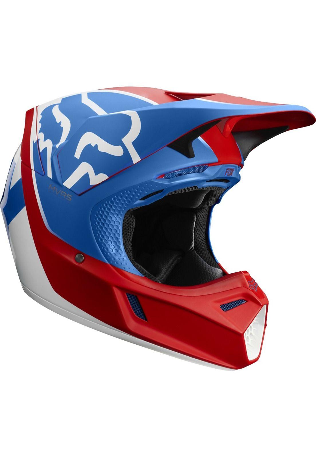 Casco Moto V3 Kila Azul Rojo Fox-0